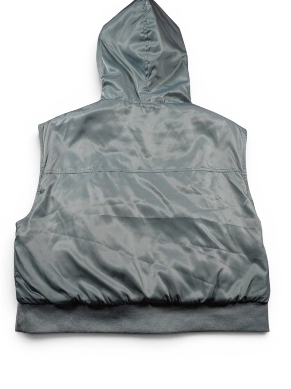 Free People Max Utility Quilted Puffer Vest Medium Hooded Steel Blue/Green - Picture 6 of 16